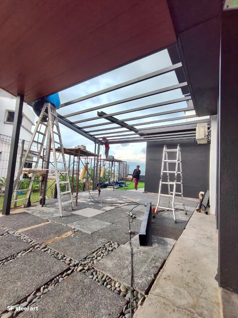 Sebelum pemasangan awning projek B