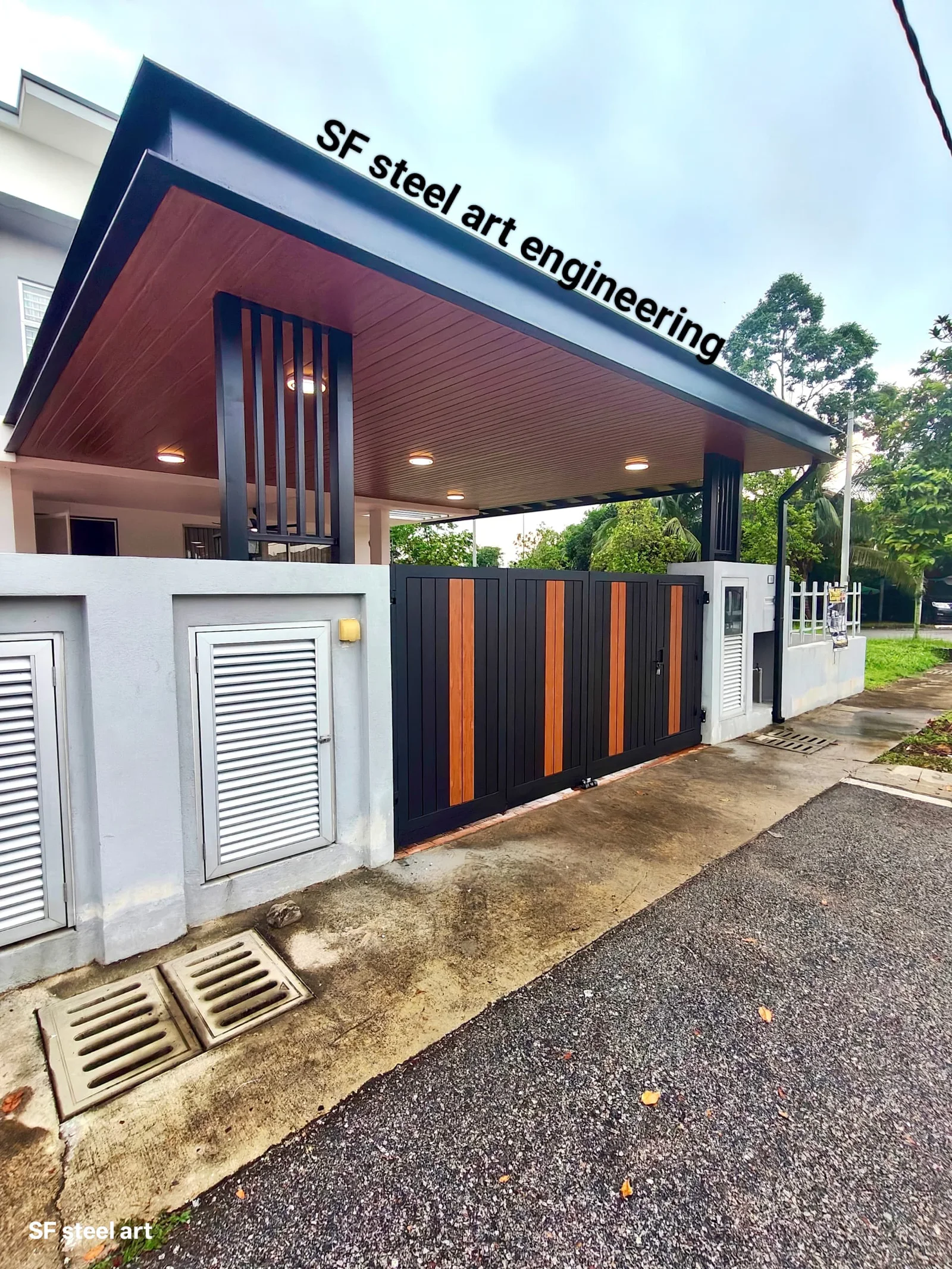 Hasil siap gate dan awning SF Steel Art Engineering