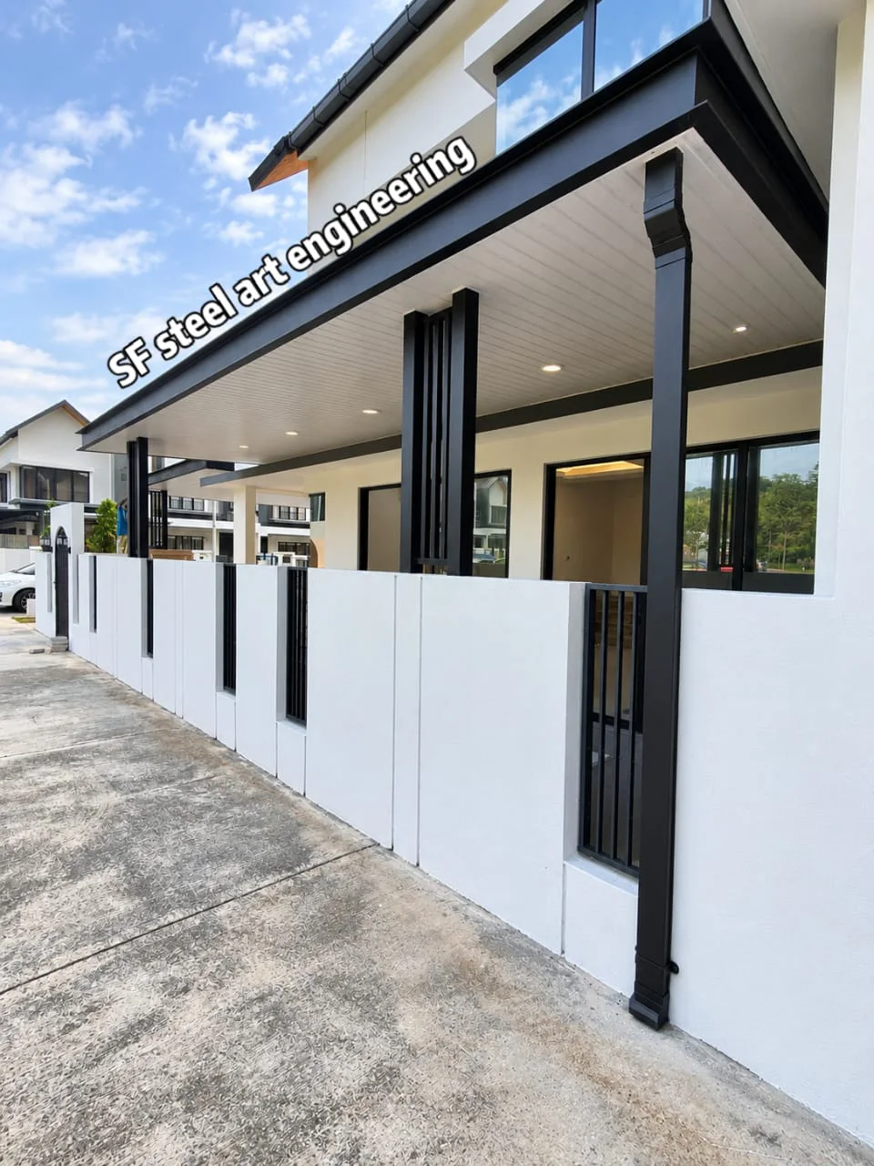 Kerja custom steelwork untuk ruang hadapan rumah
