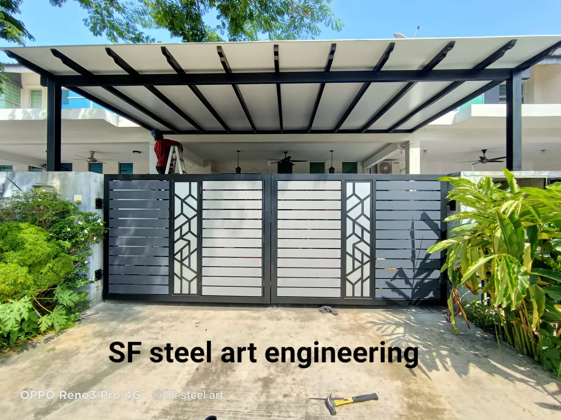 Projek main gate dan awning SF Steel Art Engineering di KL dan Selangor